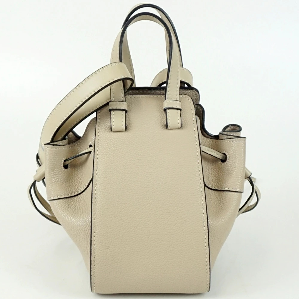 Loewe Hammock Low Ring Bag Beige Cream 2way Crossbody Leather
